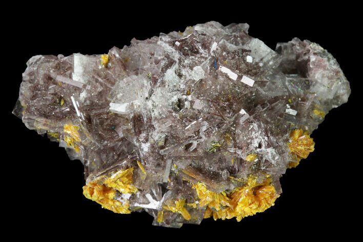 Orpiment on Barite Crystals - Peru #169059